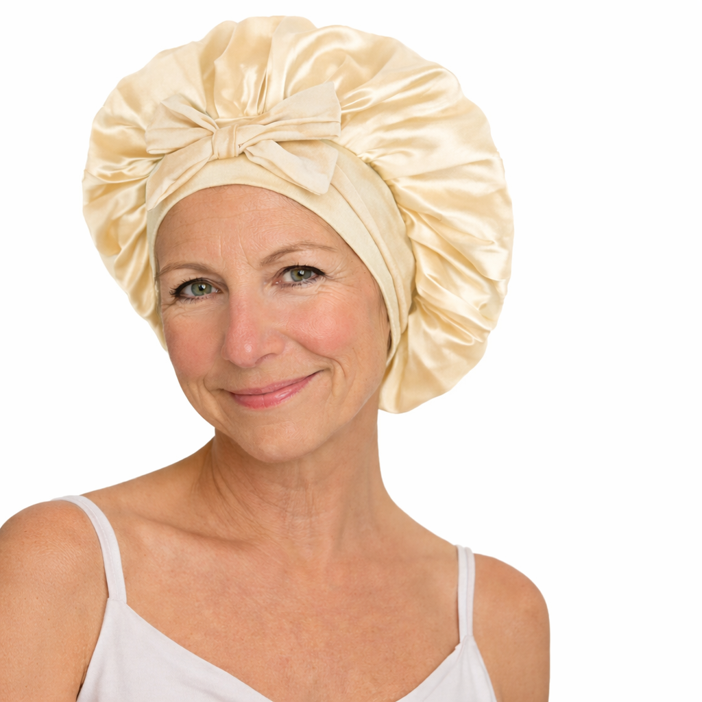 Bonnet soin nocturne en Satin doux